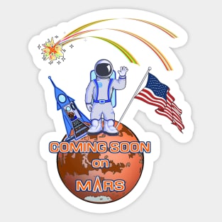 American astronaut on Mars Sticker